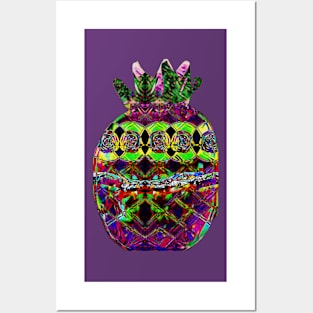 Patterned pineapple Posters and Art